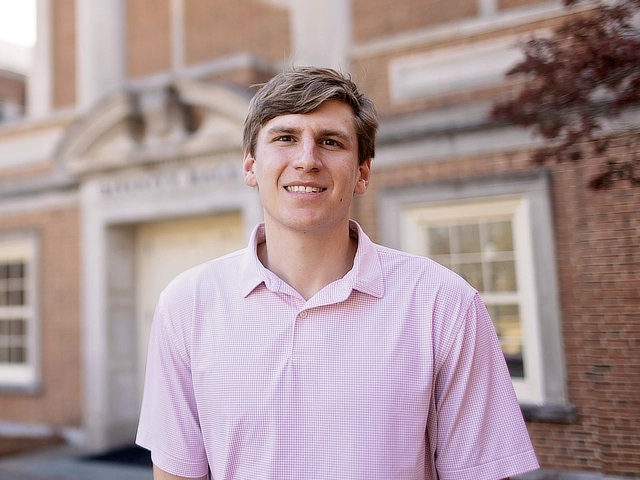 Male Divinity Student Outside
