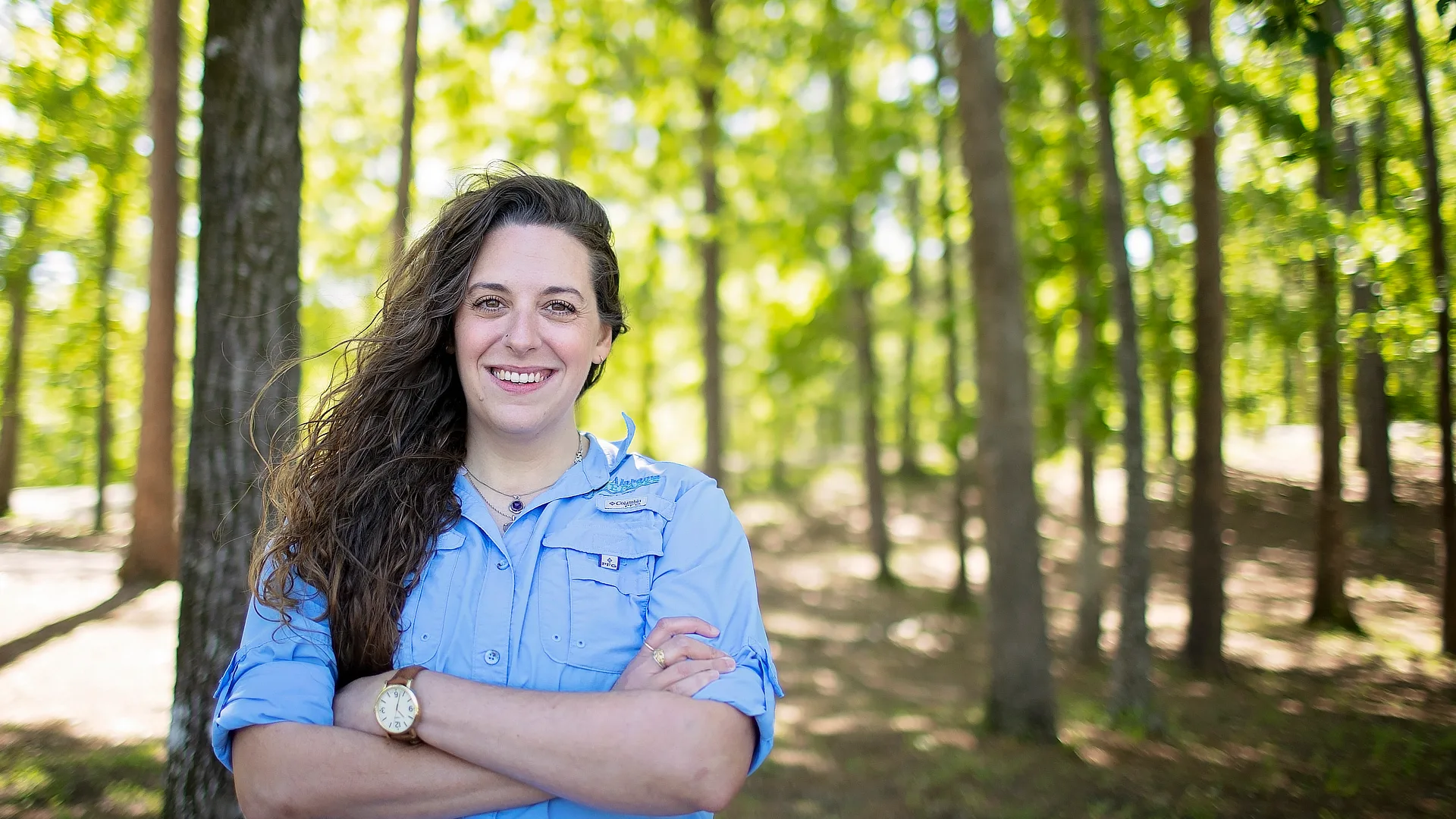 Alabama State Park Employee In The Woods