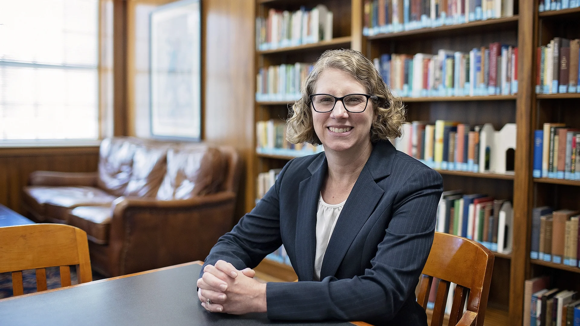 Dean Dawn McCormack at her desk