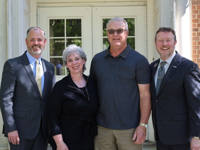 Laura and Morrow Doss with Dean Beaumont and Music Chair Joel Davis