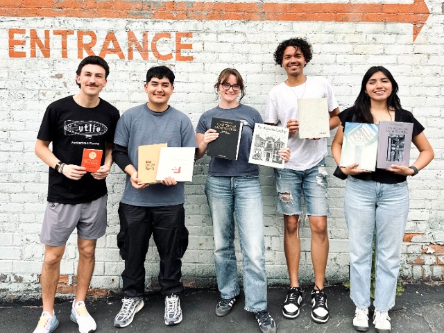 Students with architecture books