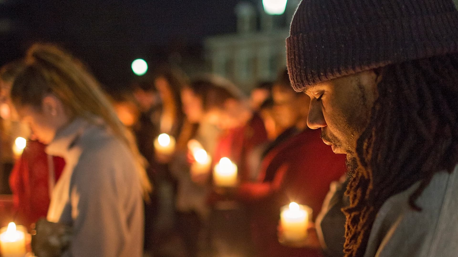 Student at Candlelight Service