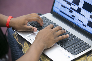 hands on keyboard