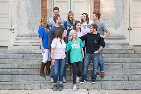 greeks on the library steps