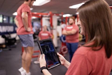 Students running tests