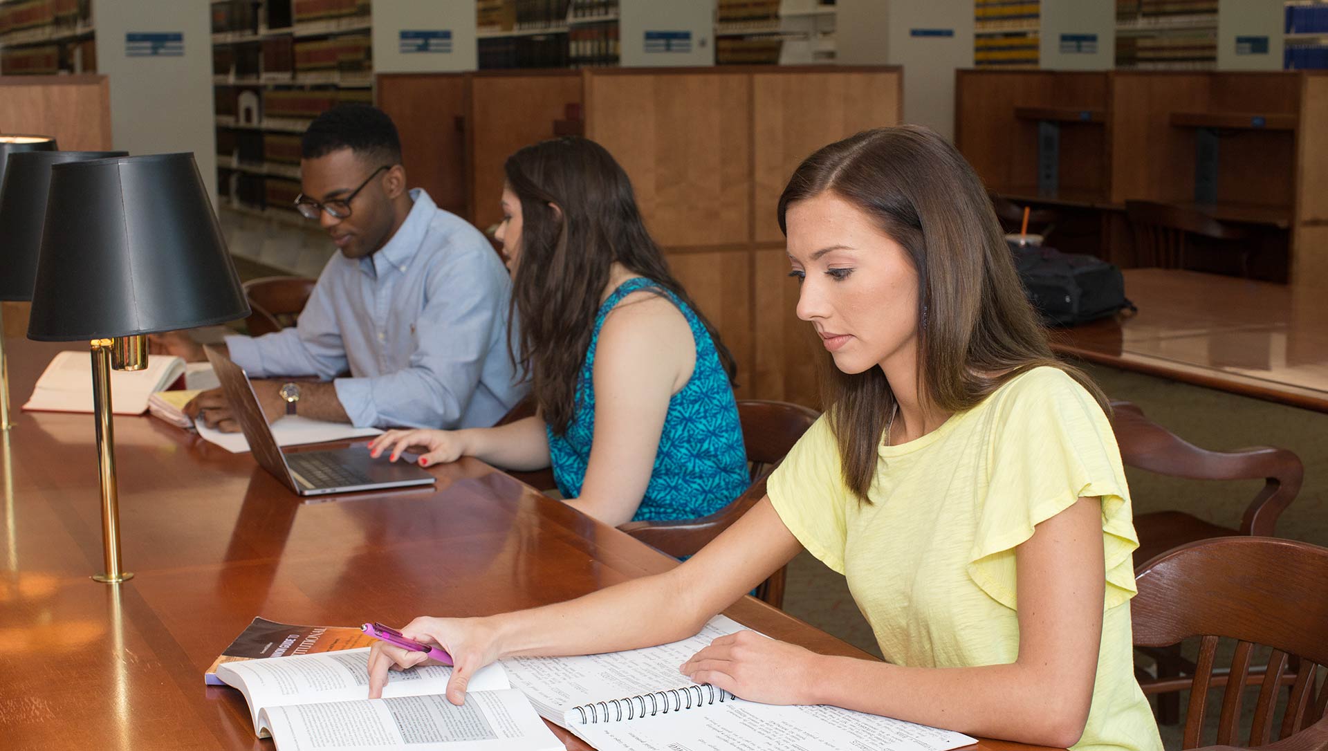 law study in the library