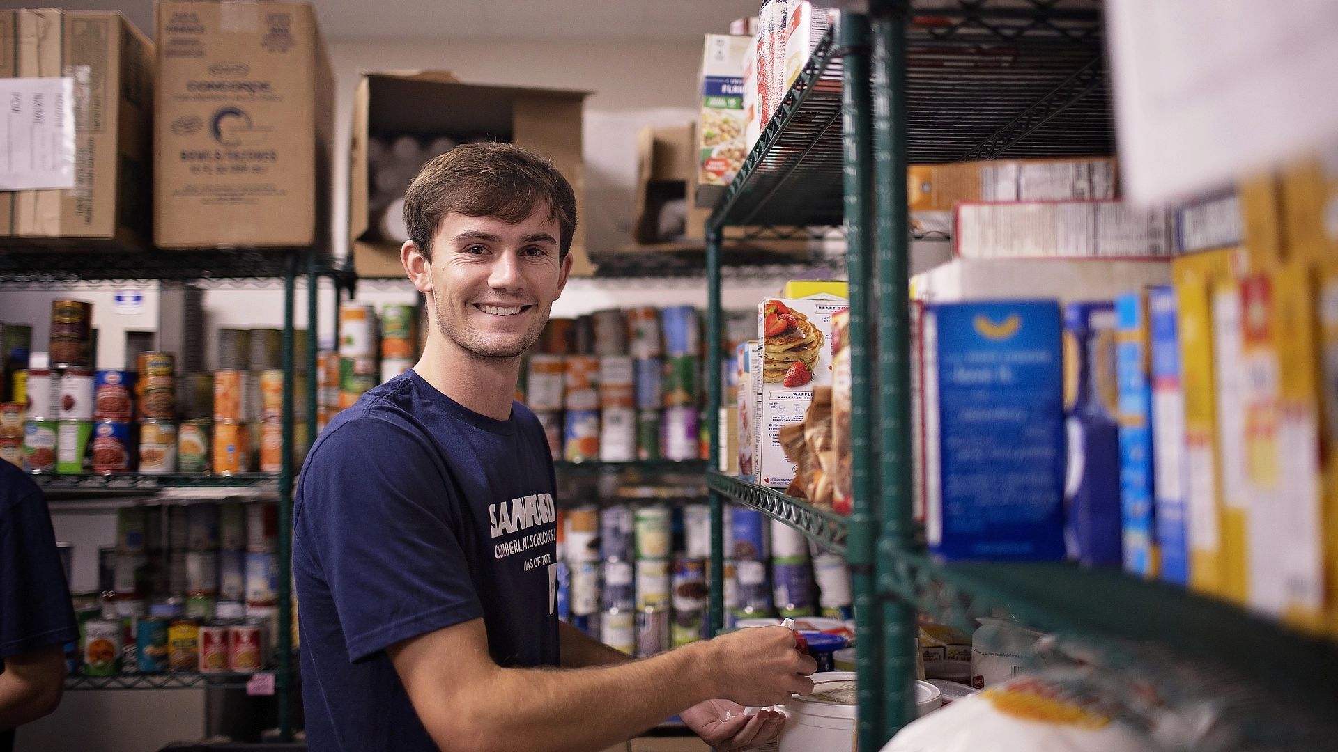 restocking the food pantry