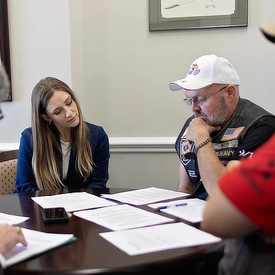 lawyer helping veteran