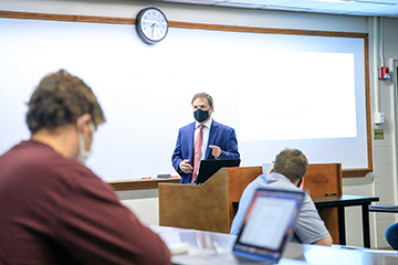 Faculty in class wearing masks