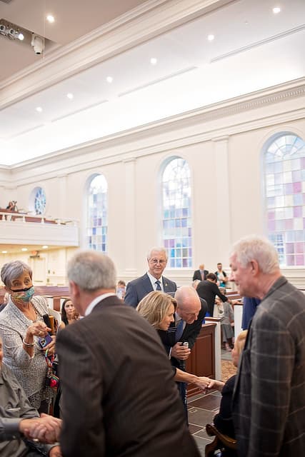 President and Mrs. Taylor at memorial service