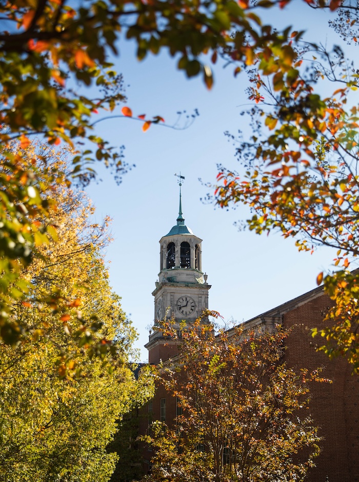 Samford Belltower in fall