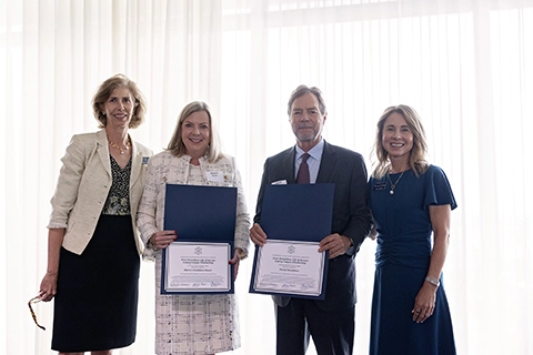 Sharon Donaldson Stuart and  David Donaldson announce Patti Donaldson Life of Service Legacy League Scholarship alongside Sharon Smith and Julie Taylor