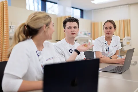 Three Nursing Students in Conversation