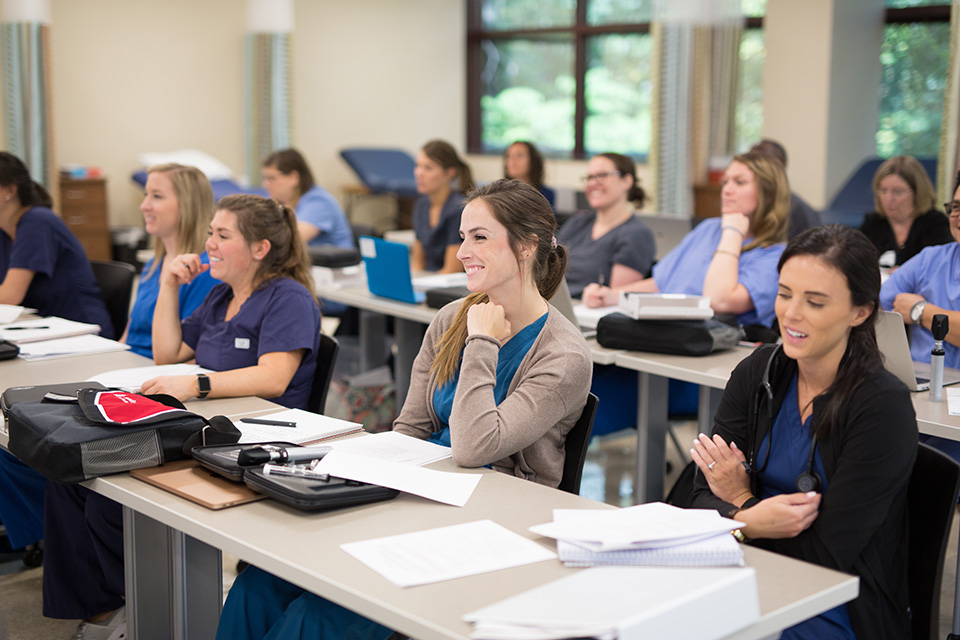 Nursing students in a classroom