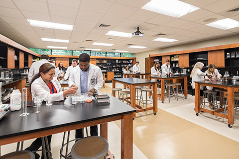 Students inside MedLab