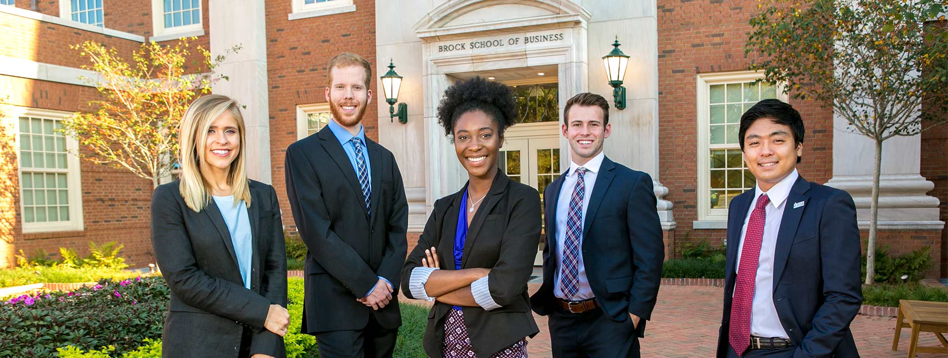 students in front of Cooney Hall