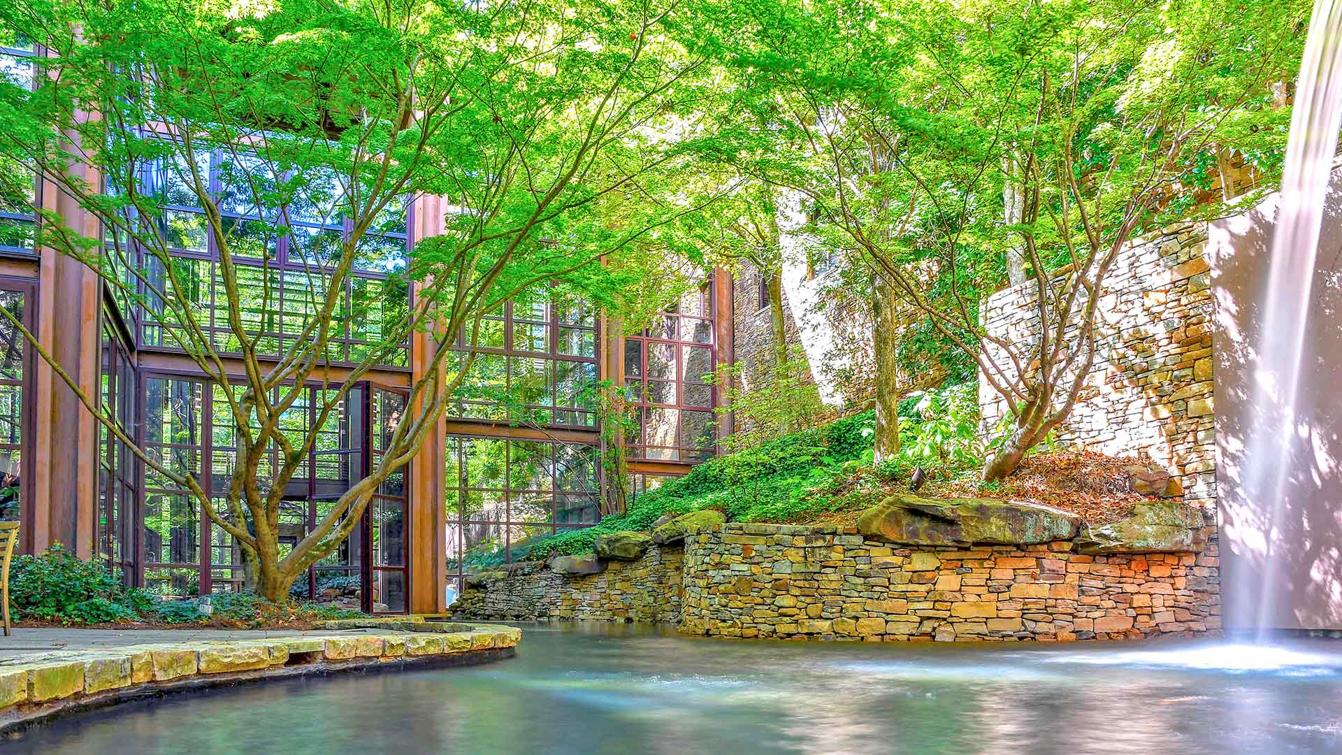 CHS atrium with waterfall