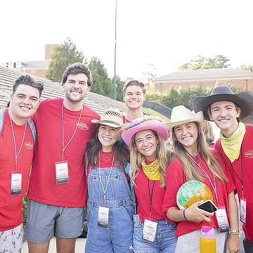 Connections group of students at the football field