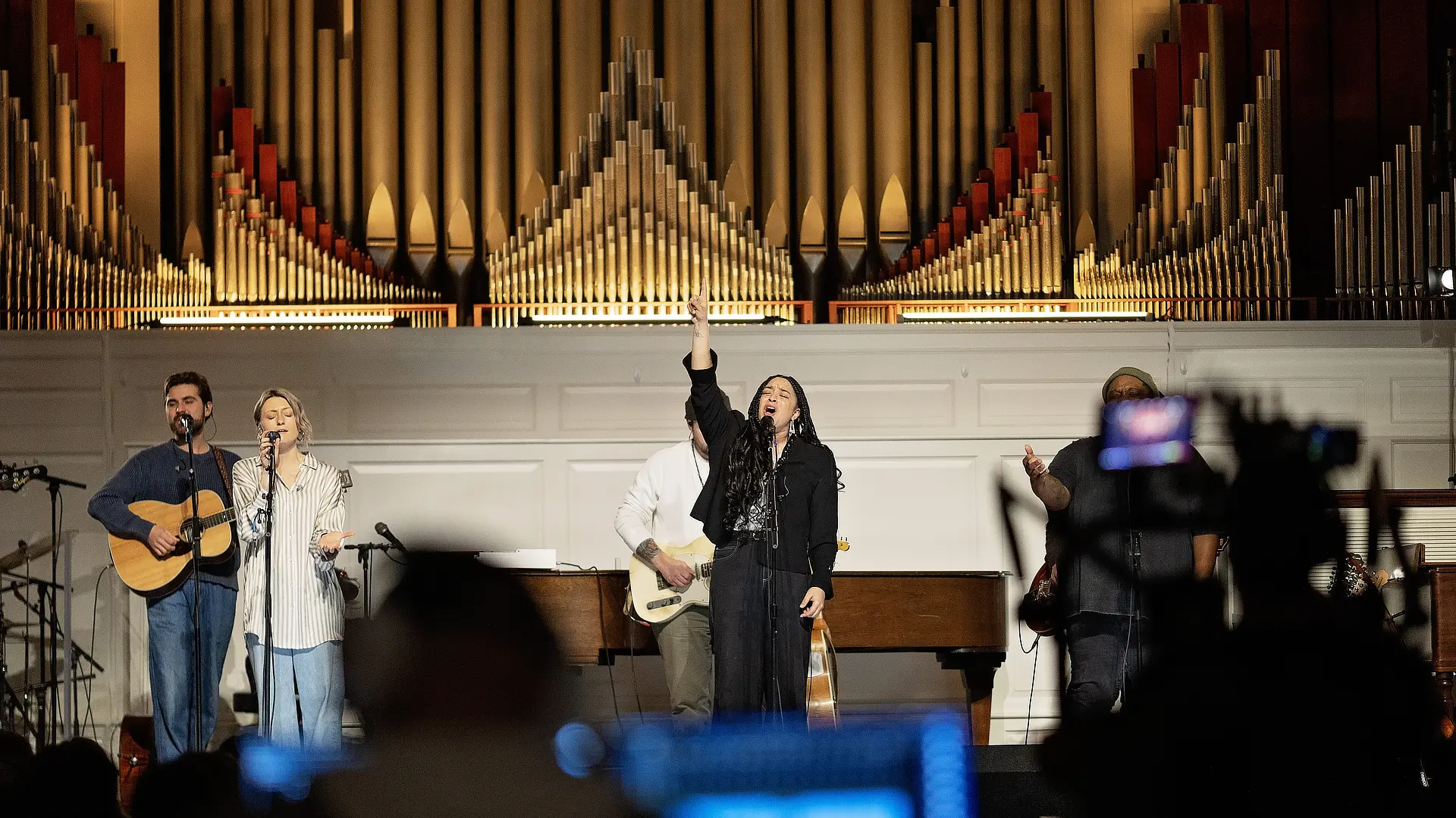 singers leading worship