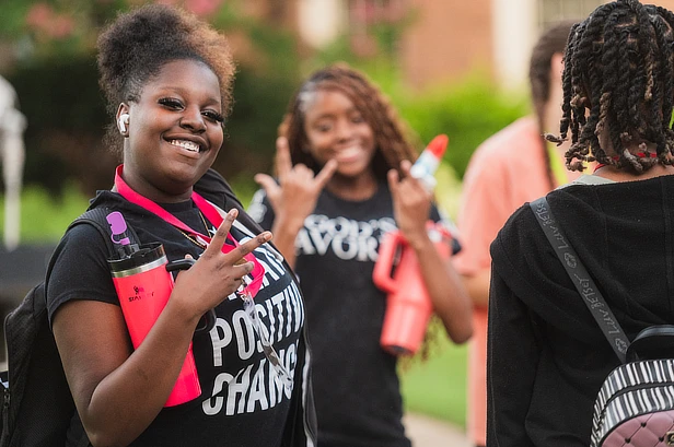 female students outside