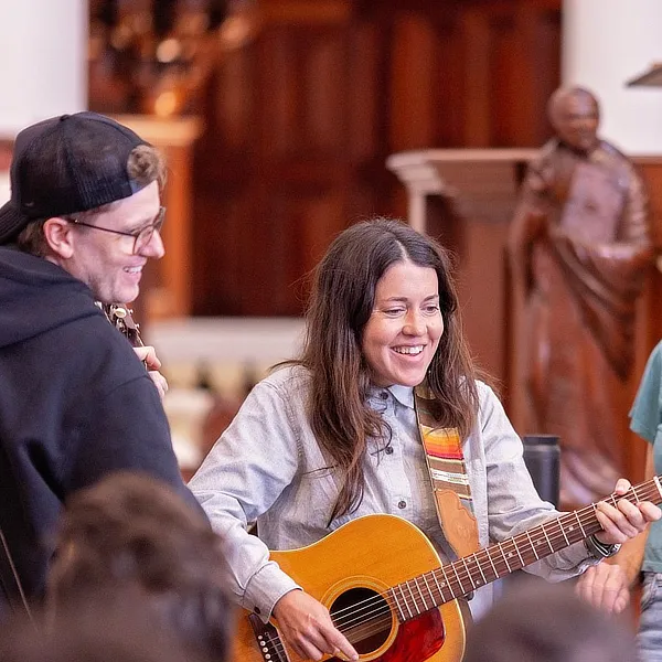 two singers in the chapel